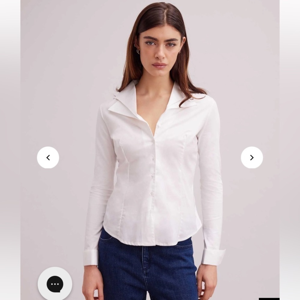 Anne Fontaine Christie Shirt
White Long Sleeved Double Collared T-Blouse - Picture 5 of 13